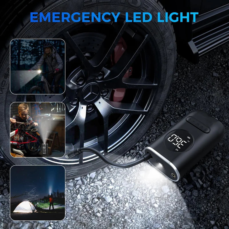 Portable Digital Tire Inflator Air Pump (Rechargeable) منفاخ هواء رقمي محمول للإطارات (قابل لإعادة الشحن)