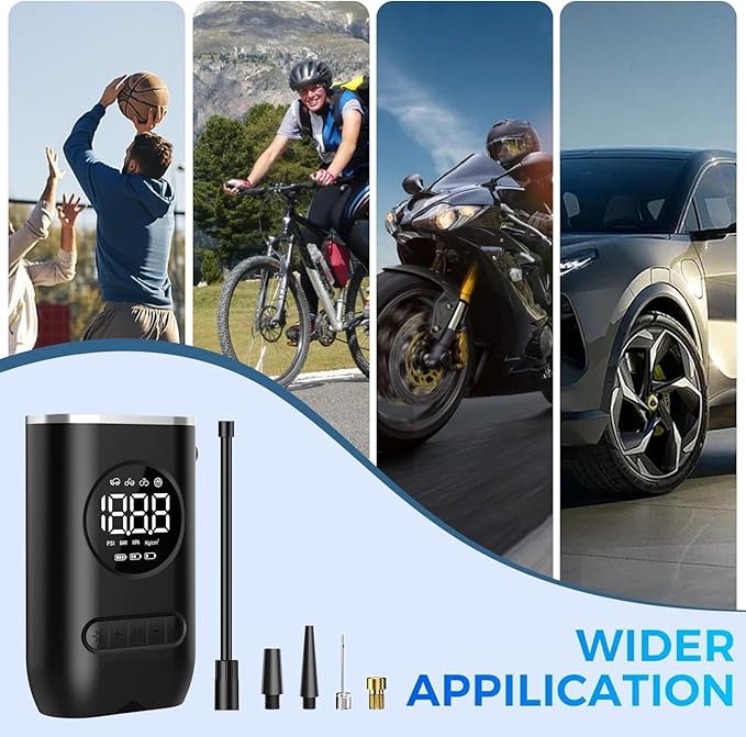 Portable Digital Tire Inflator Air Pump (Rechargeable) منفاخ هواء رقمي محمول للإطارات (قابل لإعادة الشحن)